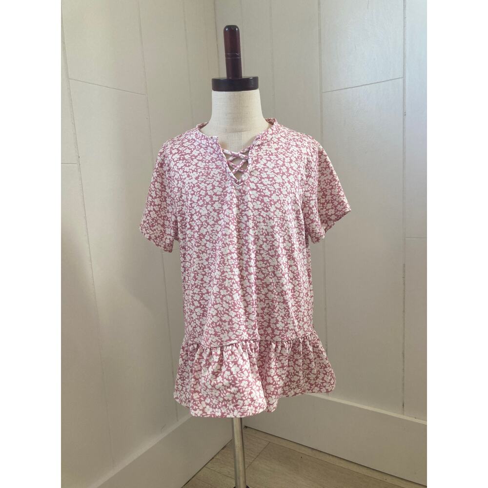 Daytrip Girls Floral Ruffles Pullover Top, Size L